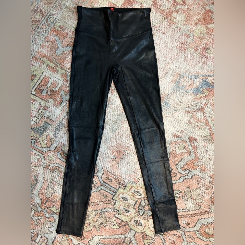 SPANX Black Faux Leather Leggings
